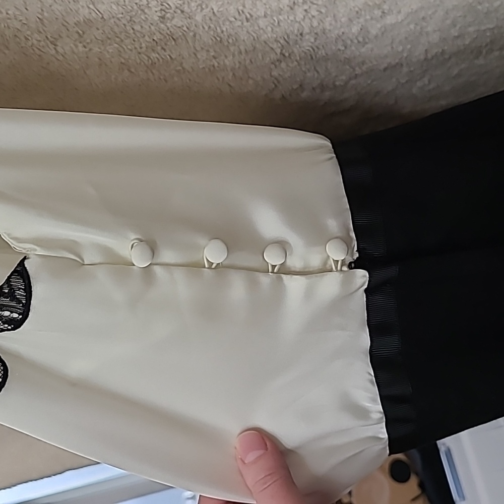 H&M, size 6, cream and black pencil skirt dress - Picture 5 of 6